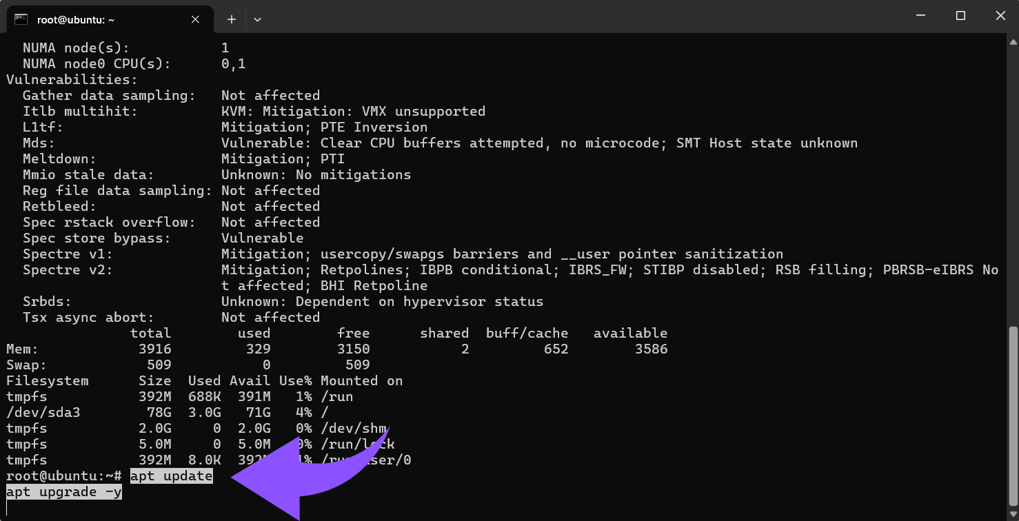 System-Pakete aktualisieren und upgraden