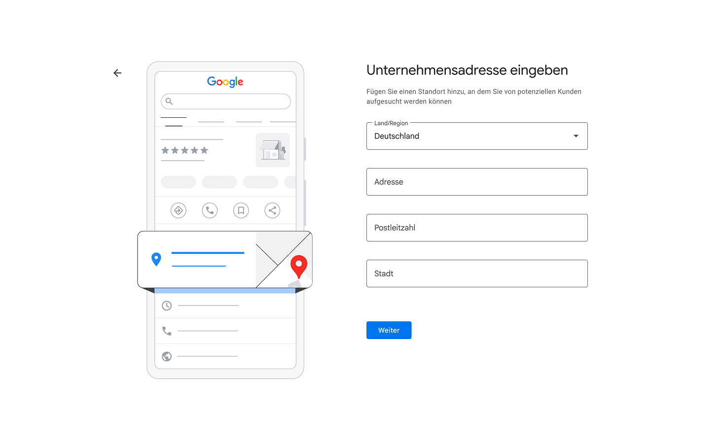 Adresse im Google Unternehmensprofil festlegen