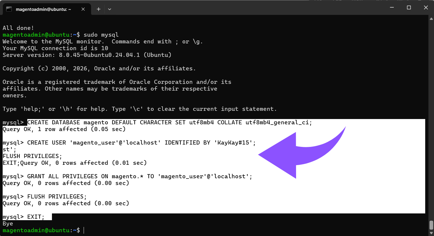 Erstelle die Datenbank