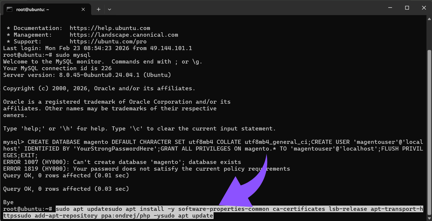 Füge das Ondřej PHP PPA hinzu