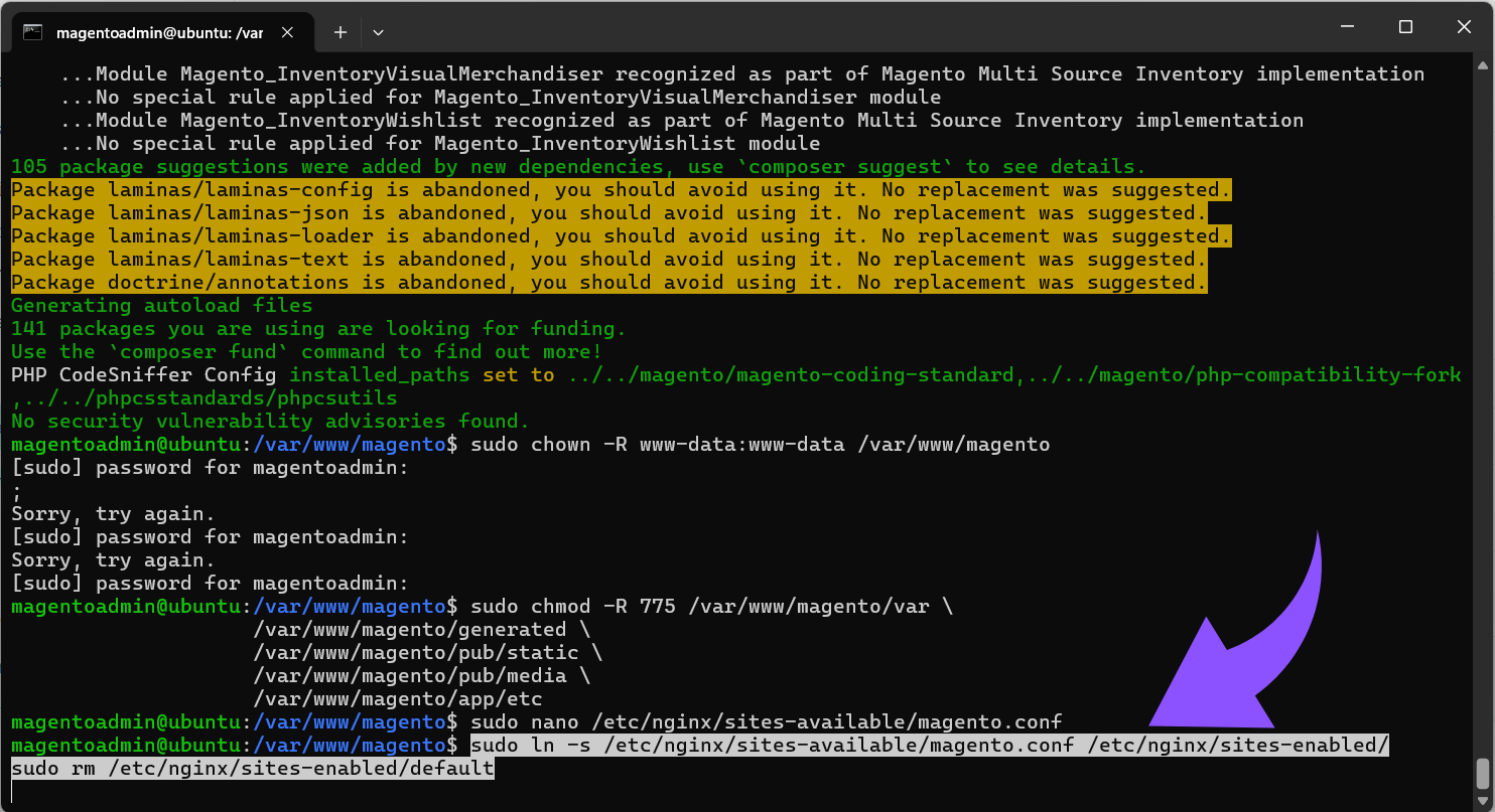 Aktiviere die Website und deaktiviere die Standardeinstellung.