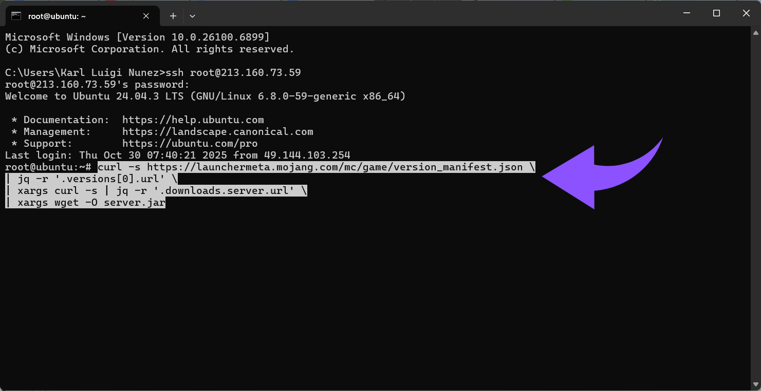 Lade die Minecraft-Server-Software runter