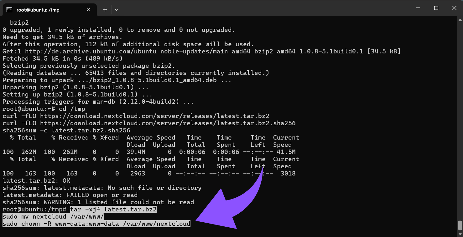 Extract and move to web root.png