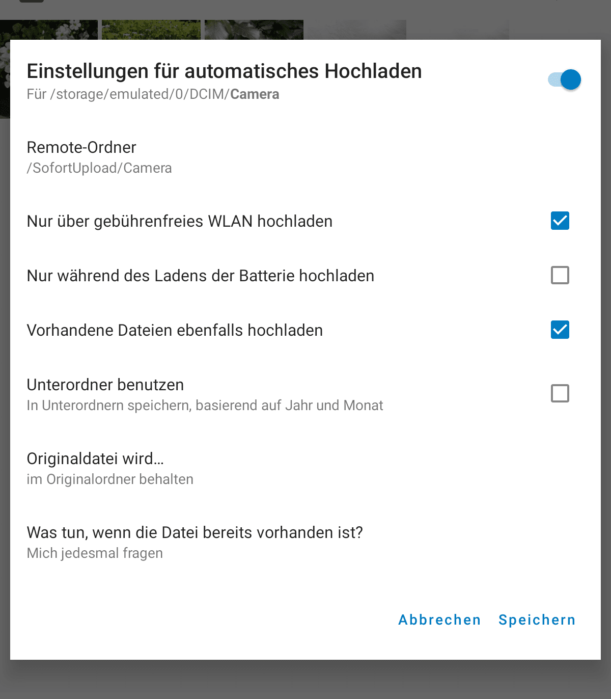 Automatischen Upload für Nextcloud unter Android einrichten