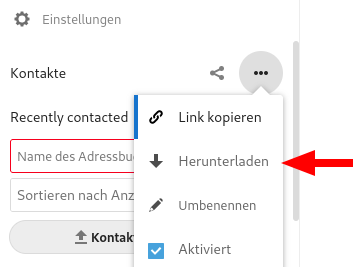 Nextcloud Kontakte Download