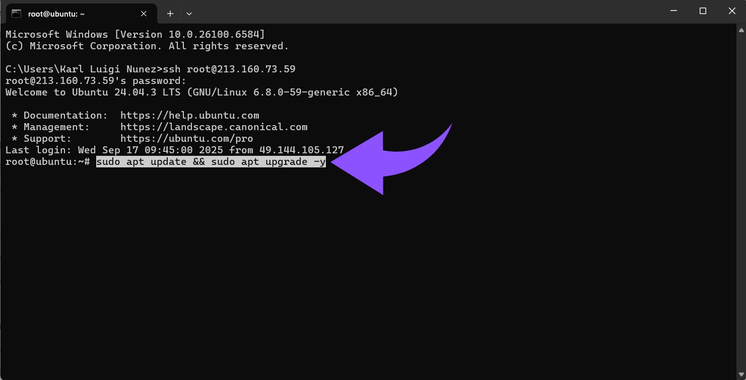Update dein System