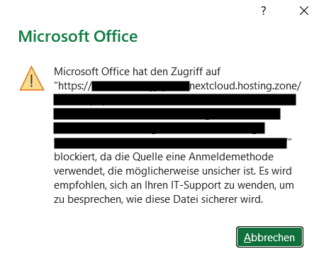Fehlermeldung