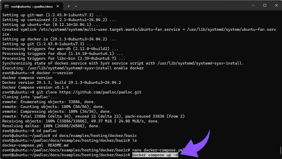 docker compose up -d .png