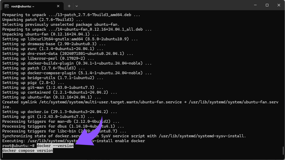 docker &ndash;version docker compose version.png