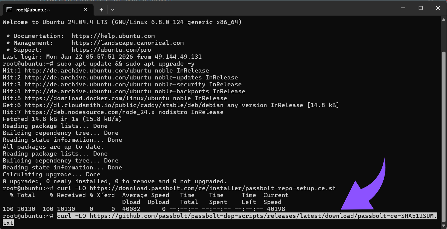 curl - LOhttpsgithub.compassboltpassbolt-dep-scriptsreleaseslatestdownloadpassbolt-ce-SHA512SUM.txt.png