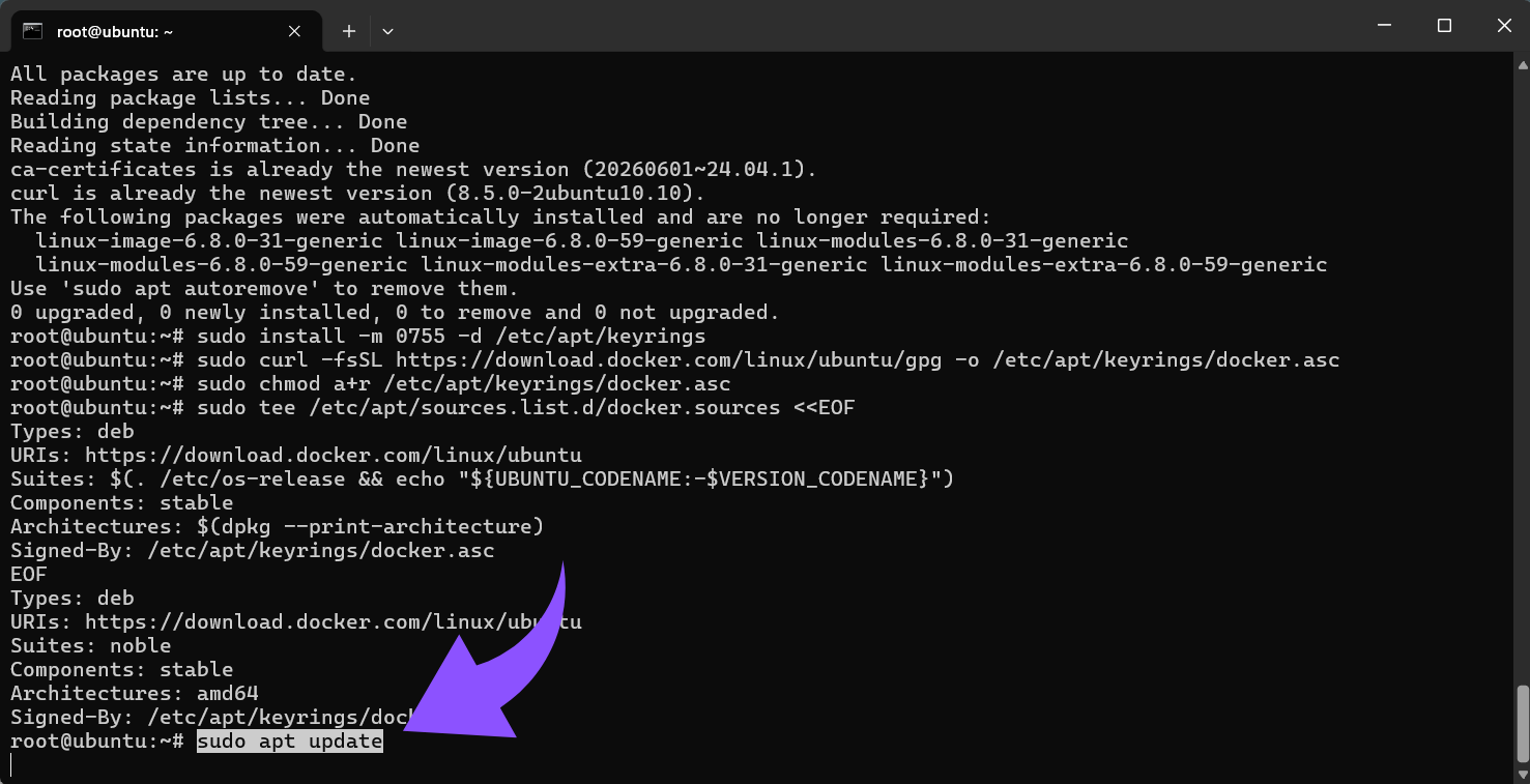 sudo apt update