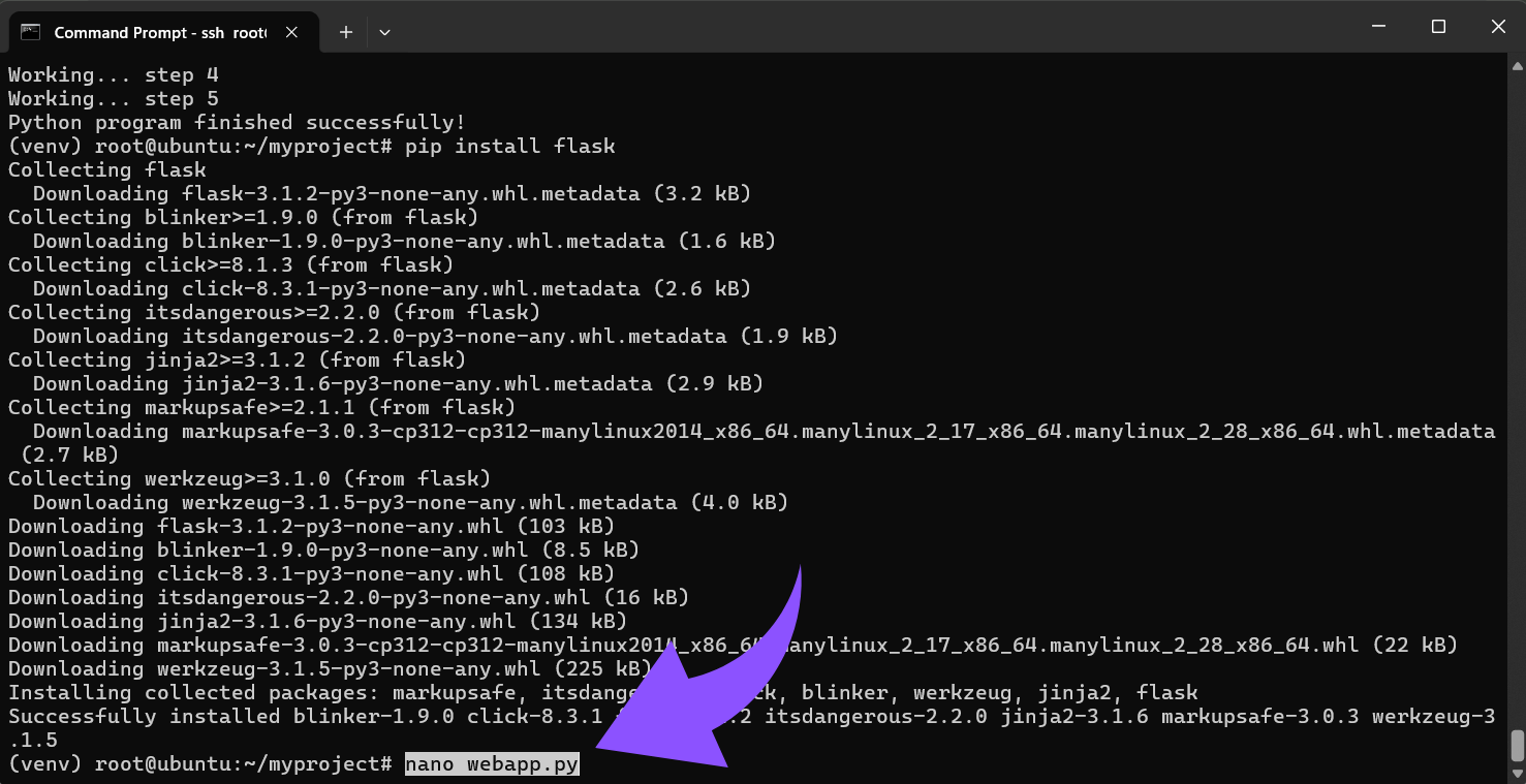 Erstelle eine Flask-App