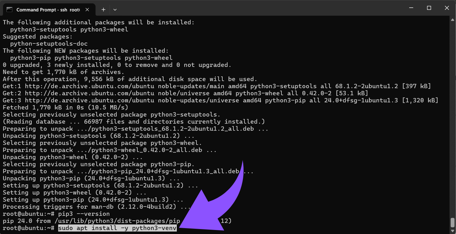 Richte eine virtuelle Umgebung ein