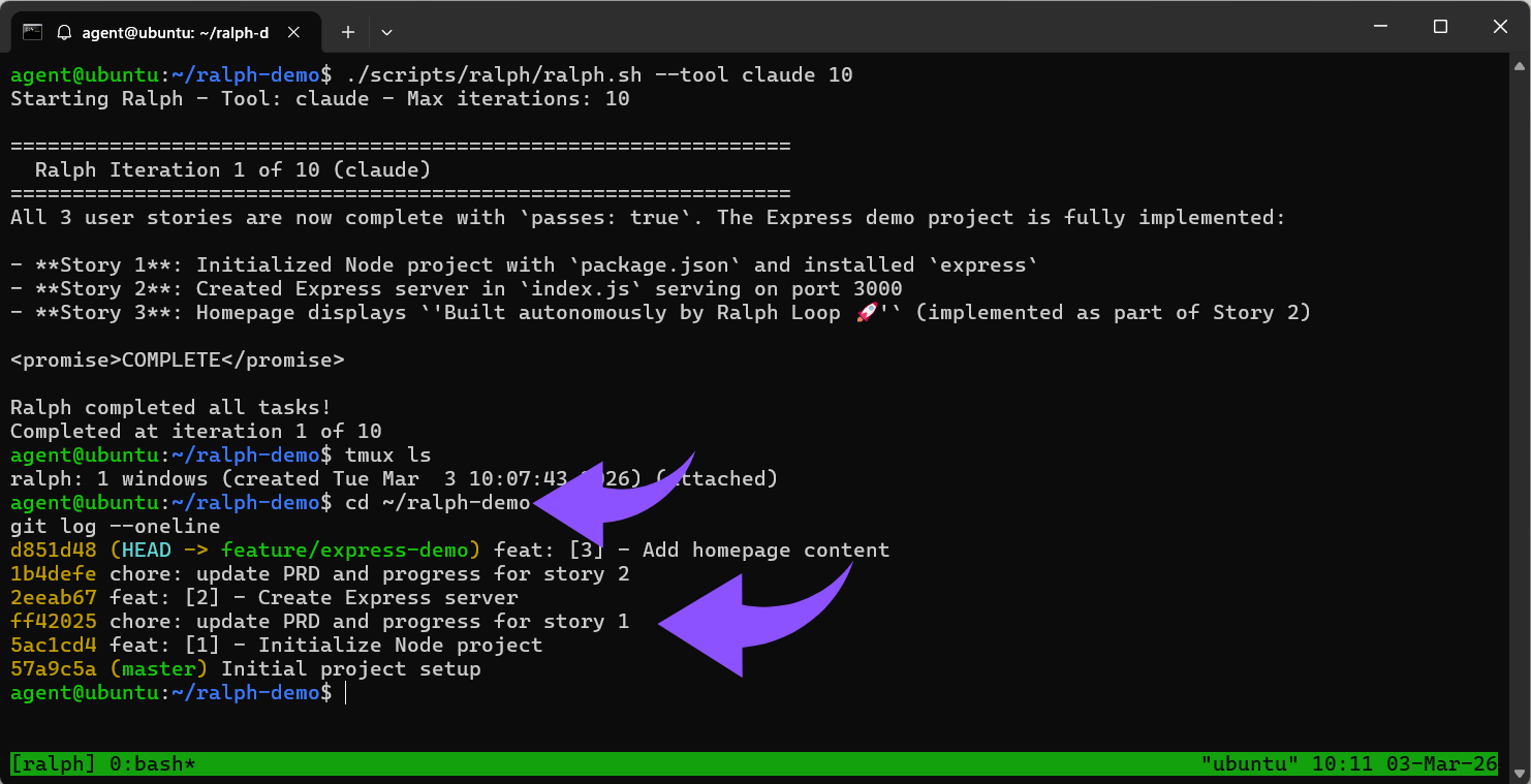 cd ~ralph-demo git log &ndash;oneline.png