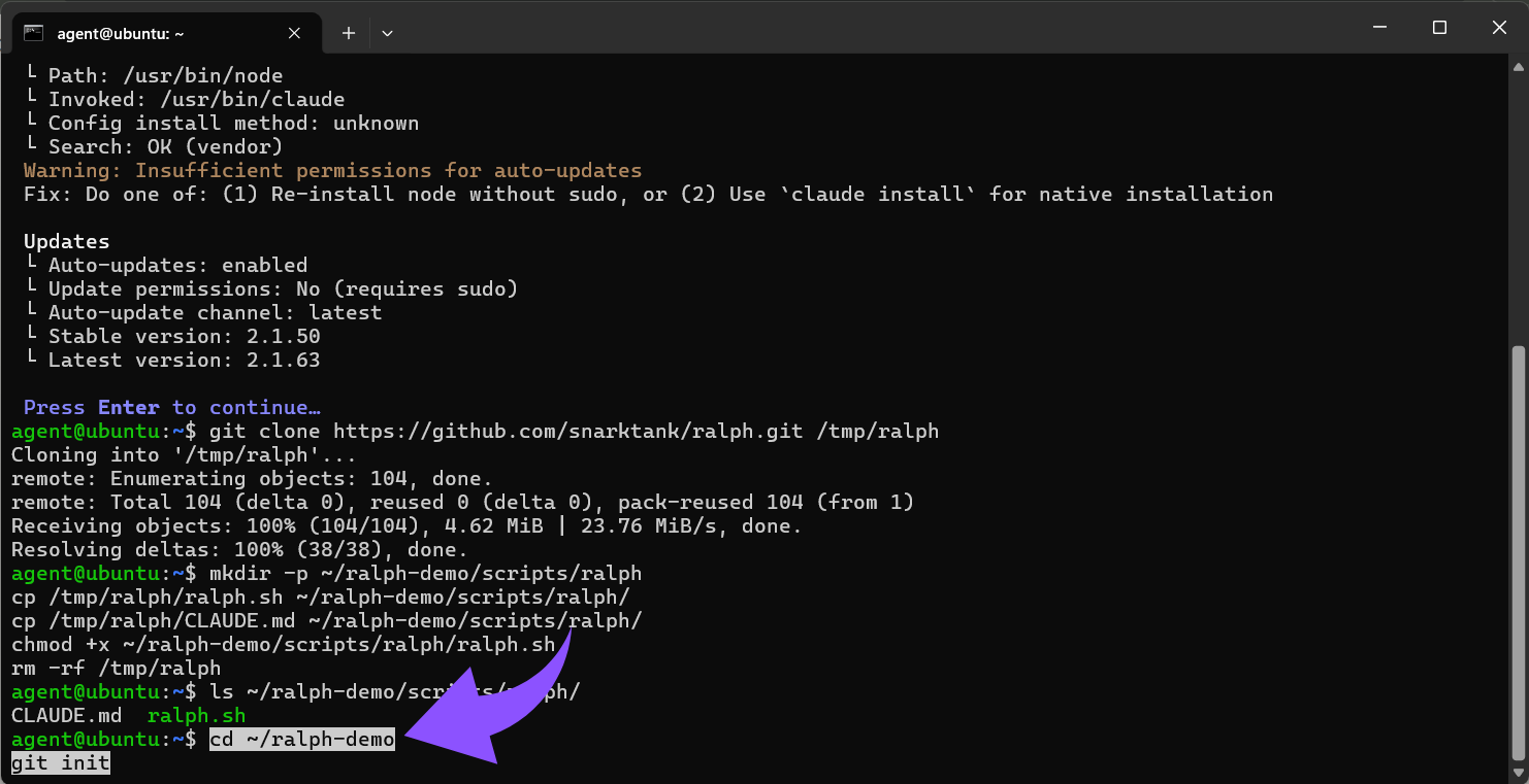 cd ~ralph-demo git init.png