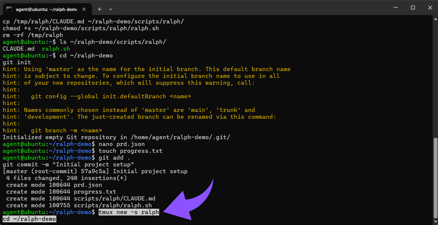 tmux new -s ralph cd ~ralph-demo.png