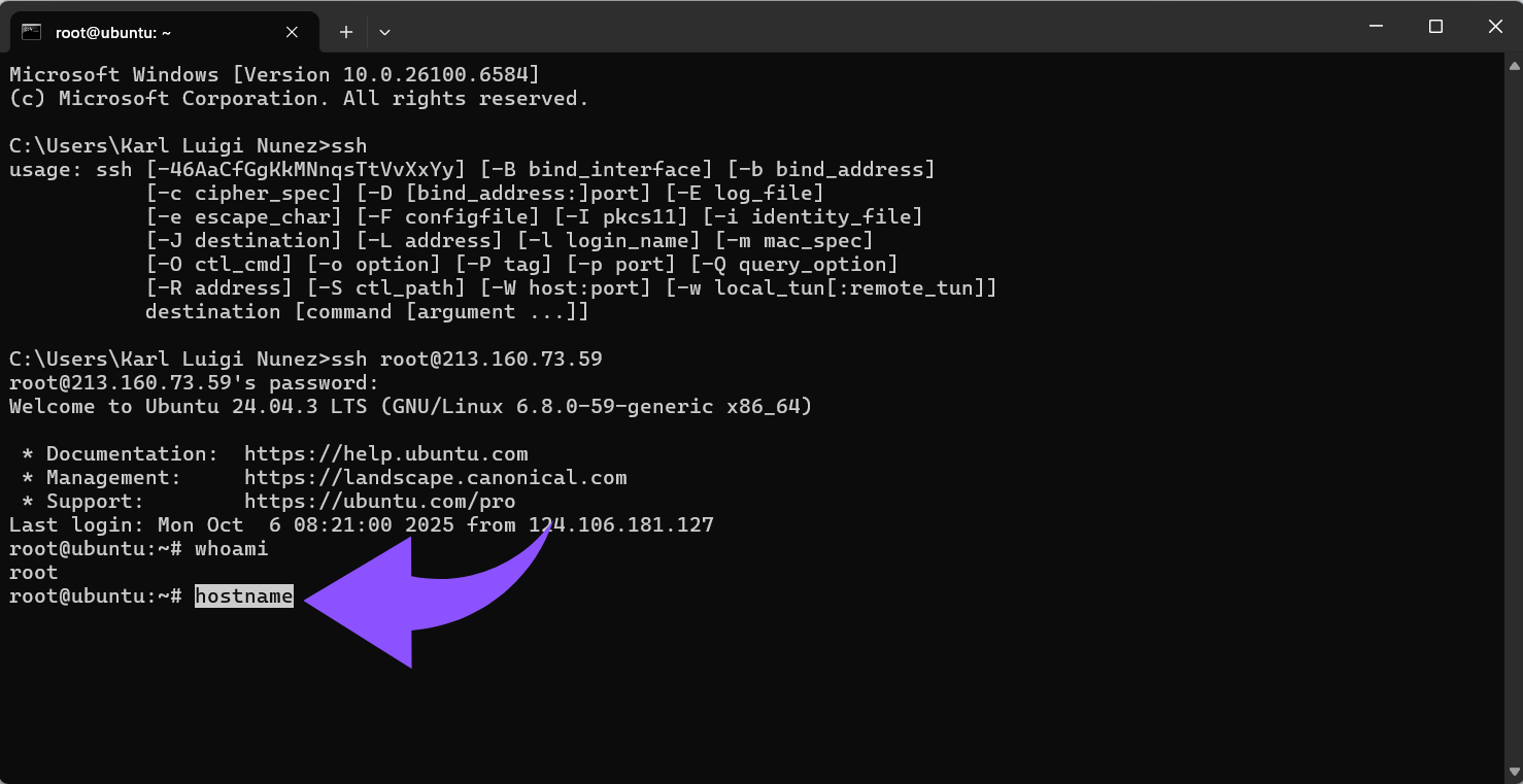 hostname
