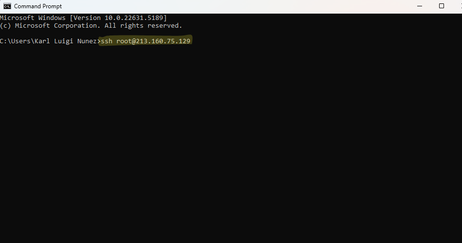 Connect via SSH