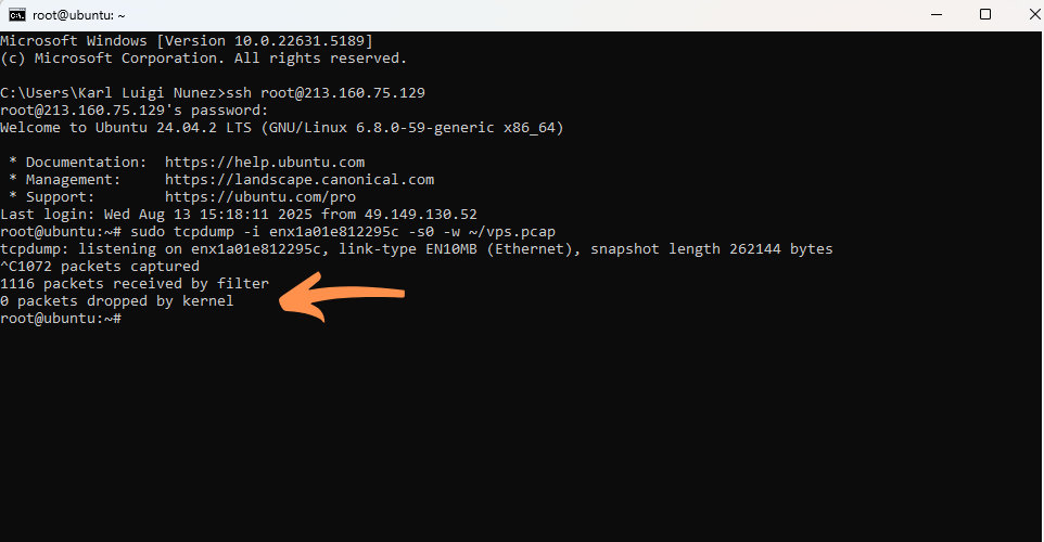 TCPDump beenden