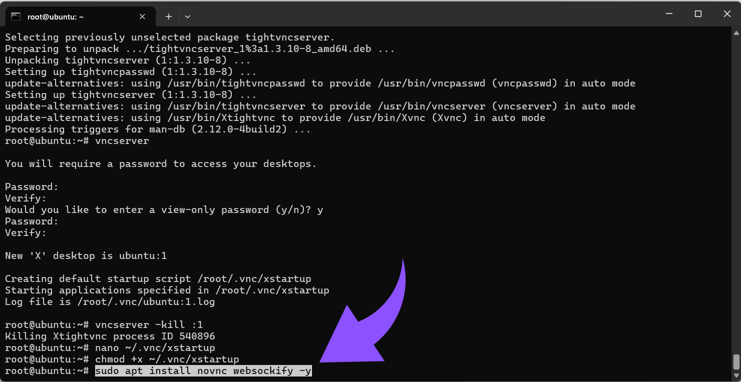 sudo apt install novnc websockify -y.png